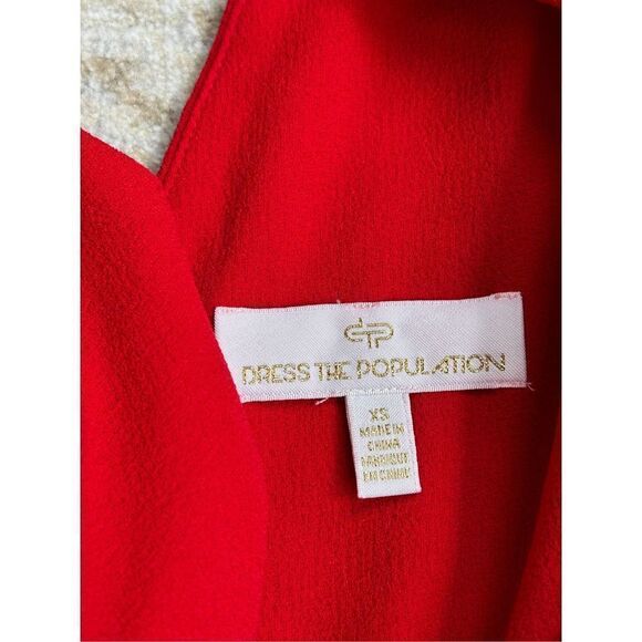 Dress The Population Sleeveless V-Neck Jumpsuit Womens Red Size Extra Small - Picture 6 of 6